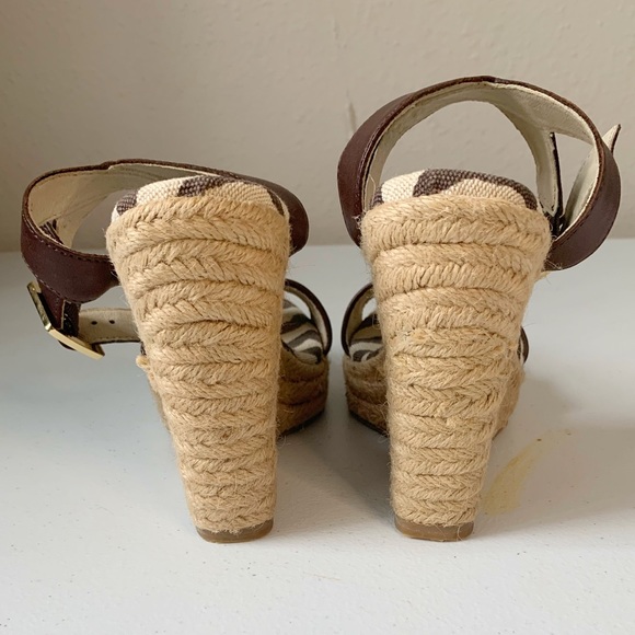 Michael Kors Zebra Canbas Espadrille Wedges - Picture 6 of 9